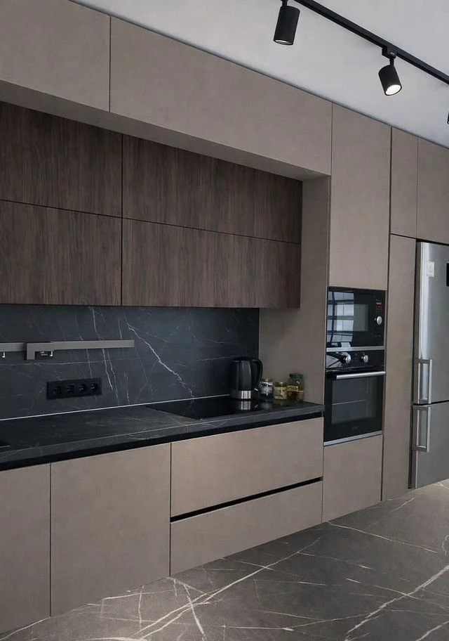Кухня бежевая трендовая на заказ